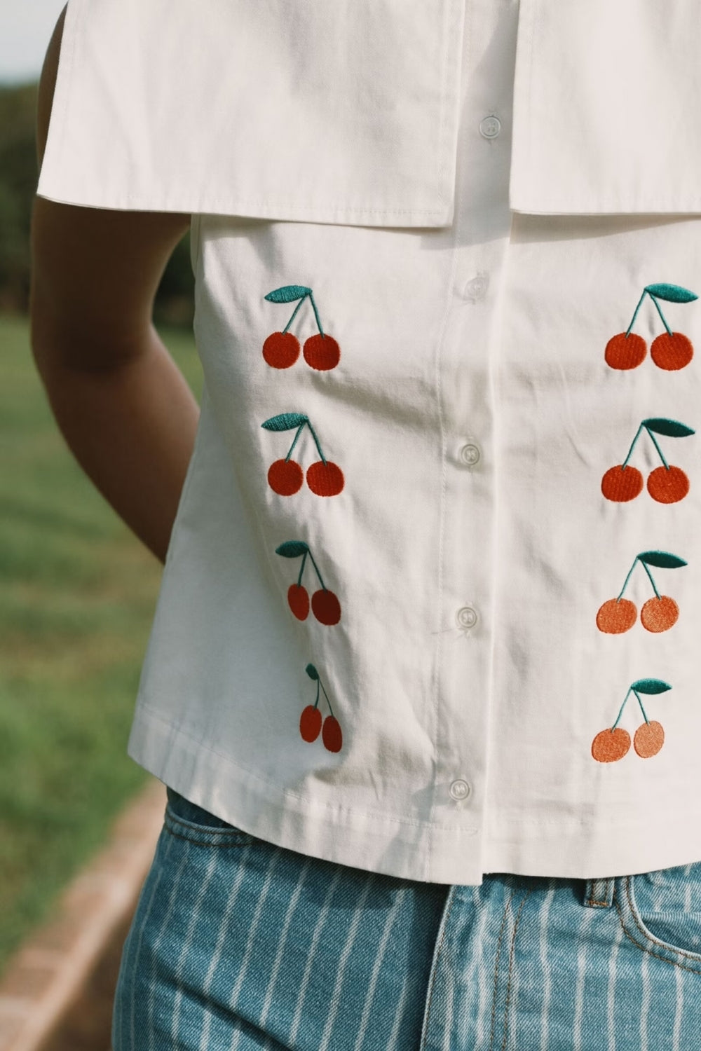 Cherries Top in Off-White