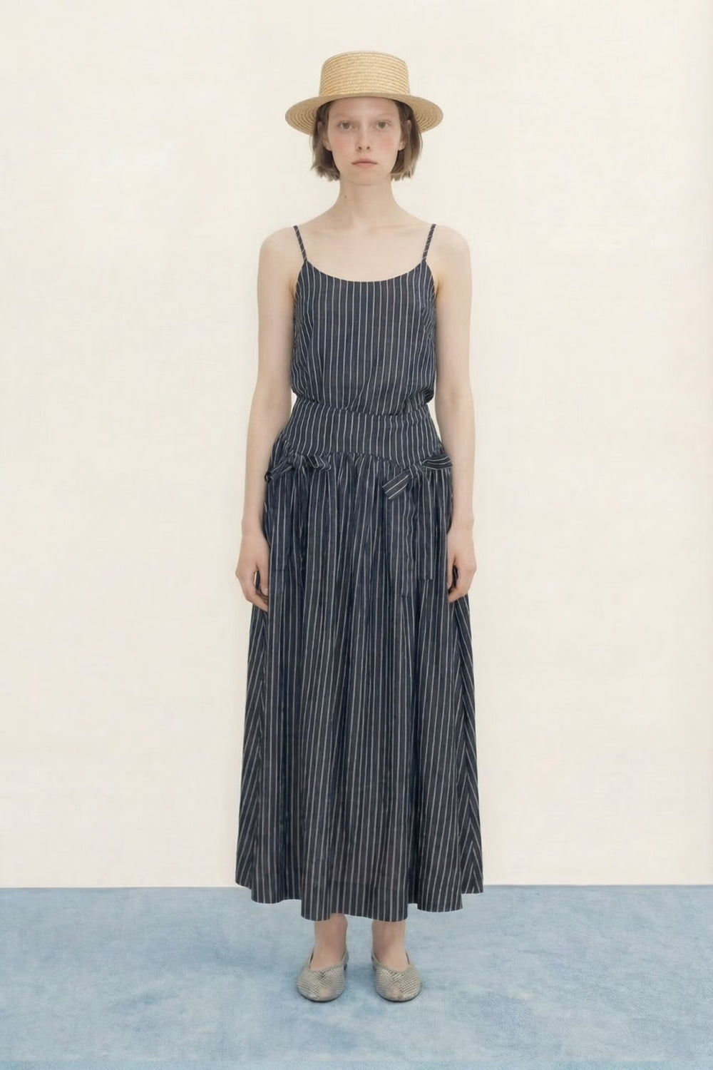 Striped Skirt in Light Navy