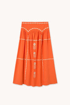 Embroidered Skirt in Summer Red
