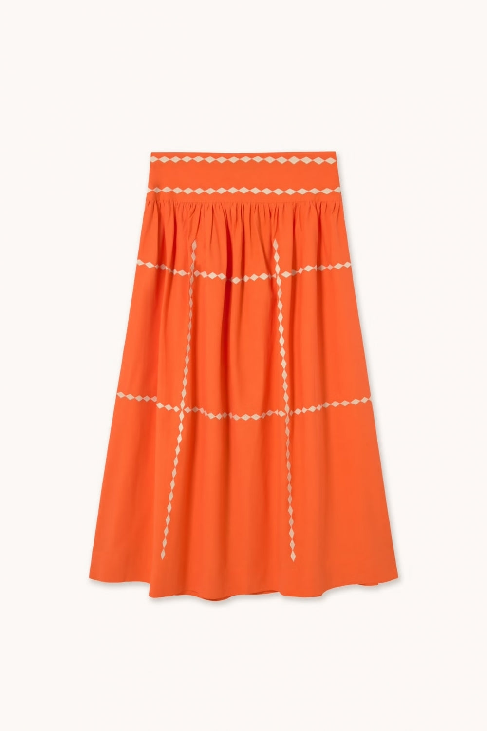 Embroidered Skirt in Summer Red