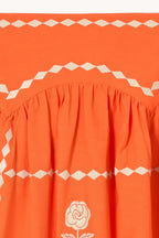 Embroidered Skirt in Summer Red