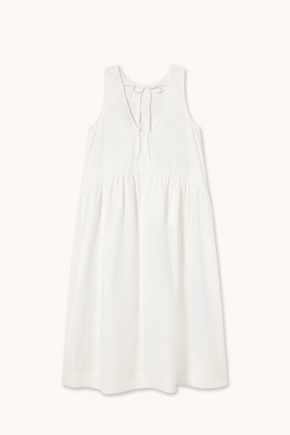 Low Back Frills Dress in Off-White