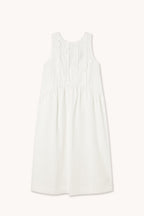 Low Back Frills Dress in Off-White