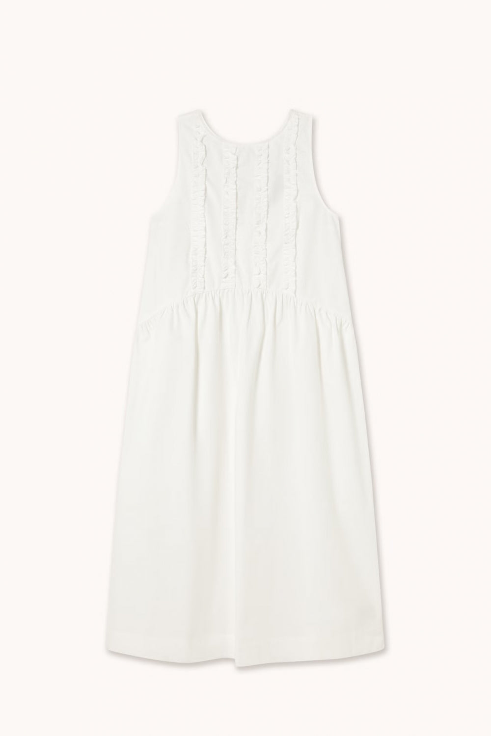 Low Back Frills Dress in Off-White