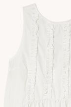 Low Back Frills Dress in Off-White