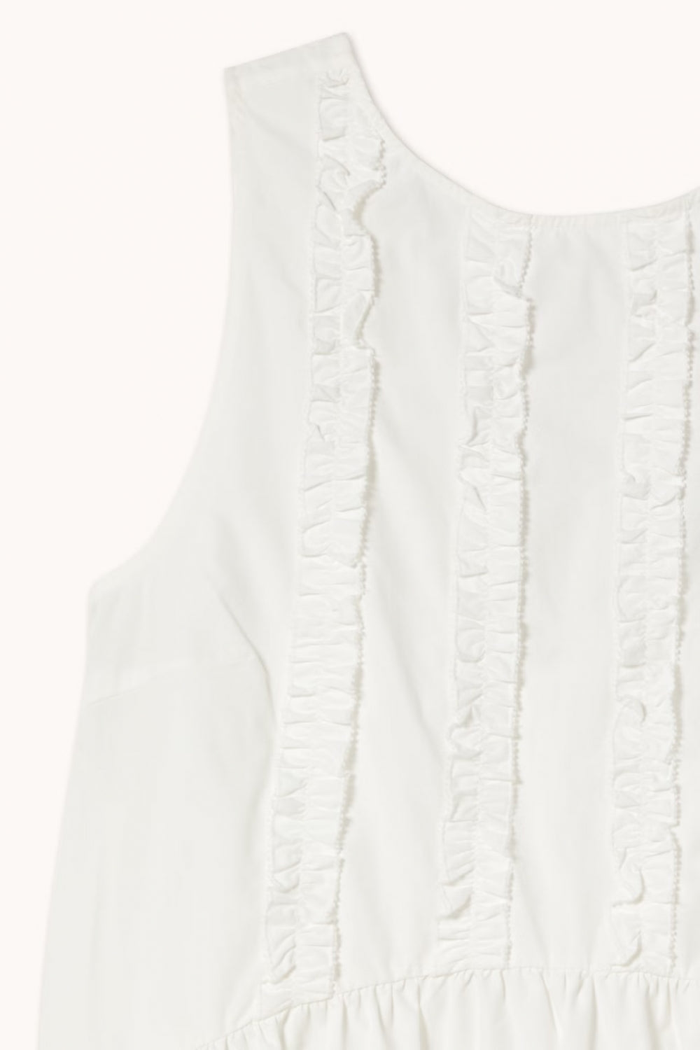 Low Back Frills Dress in Off-White