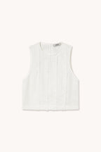 Frills Top in Off White