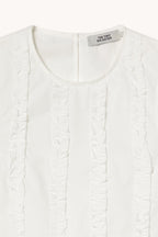 Frills Top in Off White