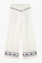 Embroidered Pants in Off-White