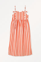 Striped Bows Dress in Summer Red
