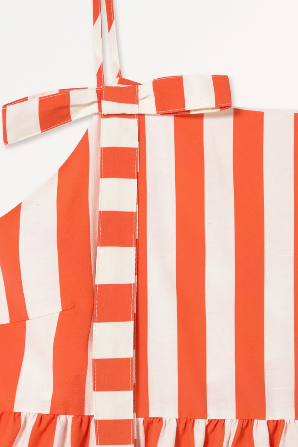 Striped Bows Dress in Summer Red