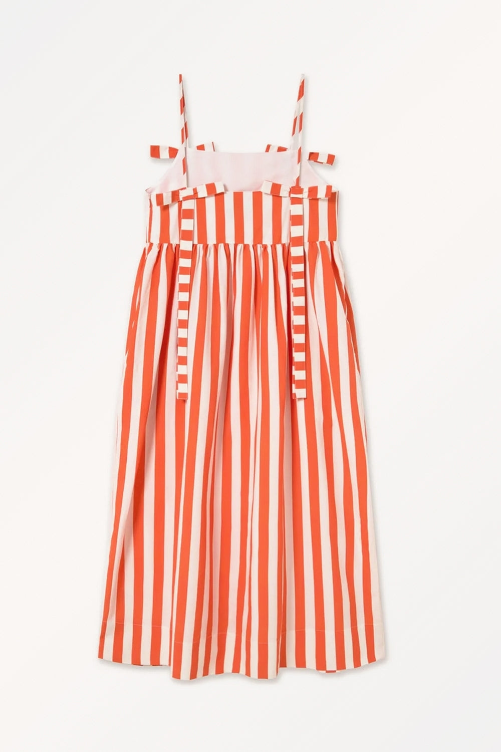 Striped Bows Dress in Summer Red