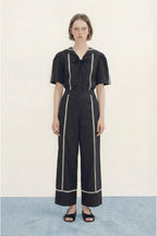 Sailor Neck Blouse in Navy