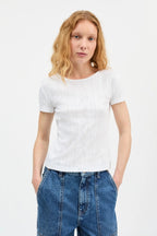 Anna Cap Sleeve Tee in Optic White
