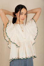 Darcy Top in Ecru Multi
