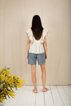 Darcy Top in Ecru Multi