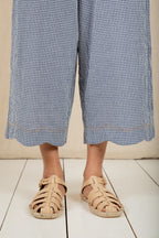 Aide Trouser in Navy Gingham
