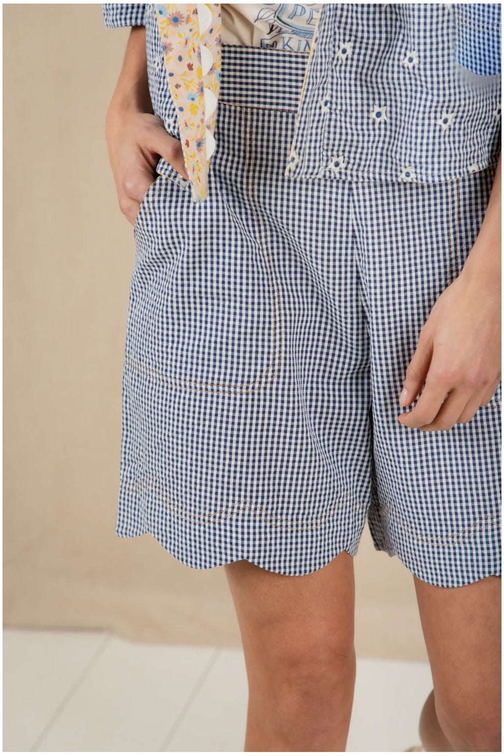 Mary Short in Navy Gingham