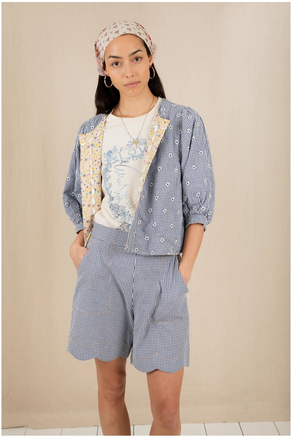 Mary Short in Navy Gingham