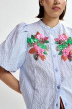 Jaiden Embellished Shirt in Blue