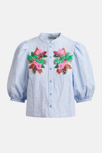 Jaiden Embellished Shirt in Blue