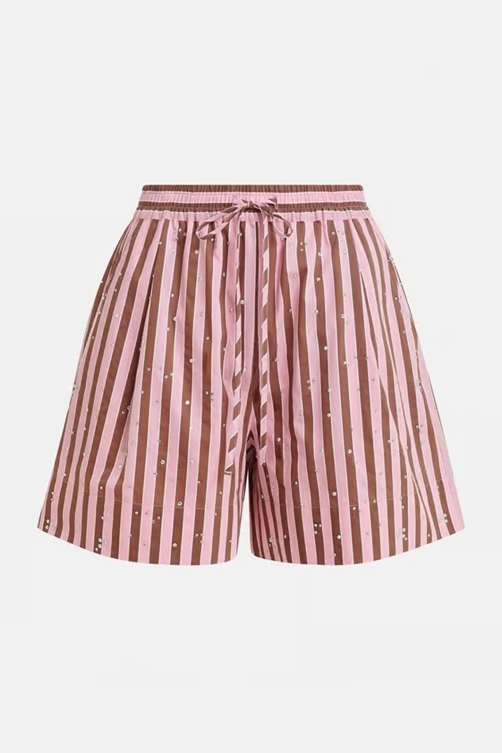 Jeeuw Rhinestone Mini Shorts in Brown/Pink