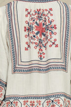 Calista Embroidered Jacket in Ecru/Multi