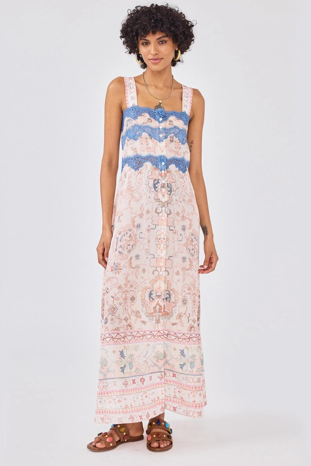 Desert Loom Silk Dress in Pink