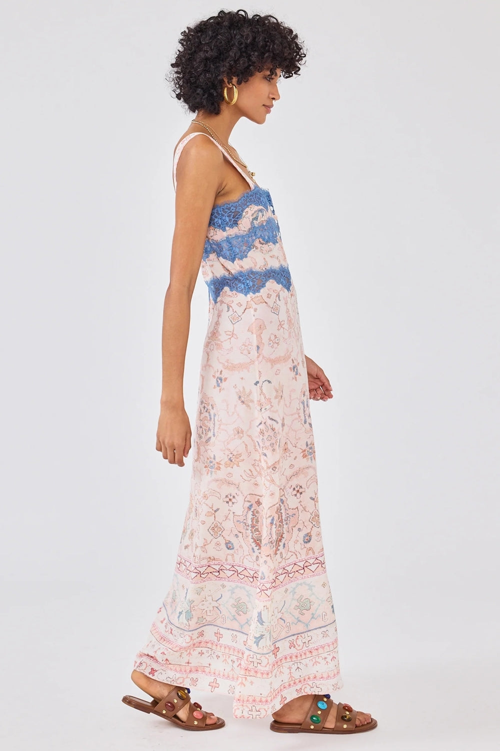 Desert Loom Silk Dress in Pink