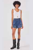 Cyndi Shorts in Indigo Denim