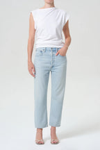 90s Crop Mid Rise Loose Straight Jean in Distraction