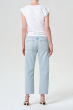 90s Crop Mid Rise Loose Straight Jean in Distraction
