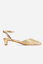 Givia 40 Heel in Cracked Metallic Gold