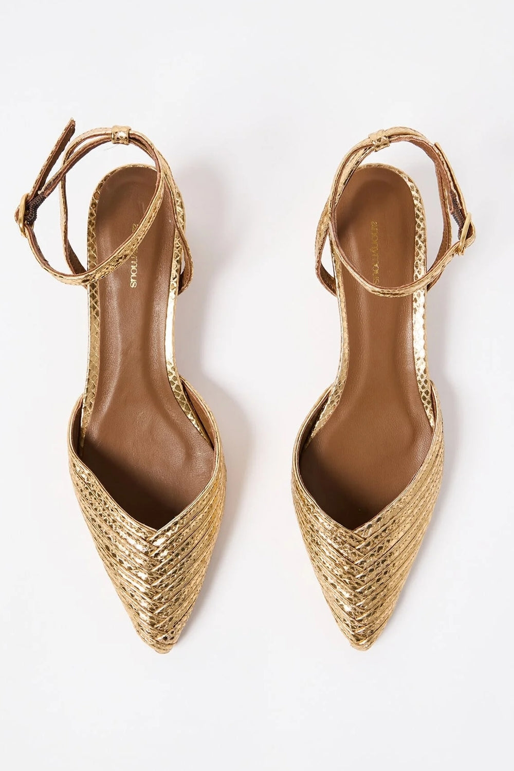 Givia 40 Heel in Cracked Metallic Gold