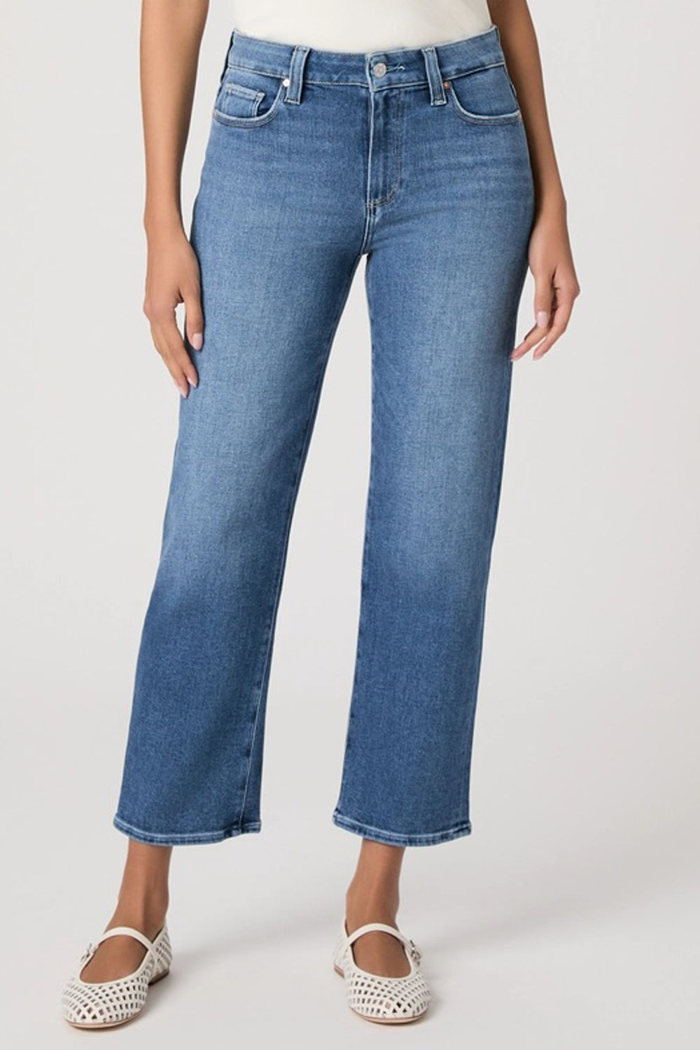 Mason Mid Rise Straight Leg Ankle Length Jean in Monaco Mist