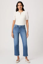 Mason Mid Rise Straight Leg Ankle Length Jean in Monaco Mist
