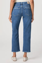 Mason Mid Rise Straight Leg Ankle Length Jean in Monaco Mist