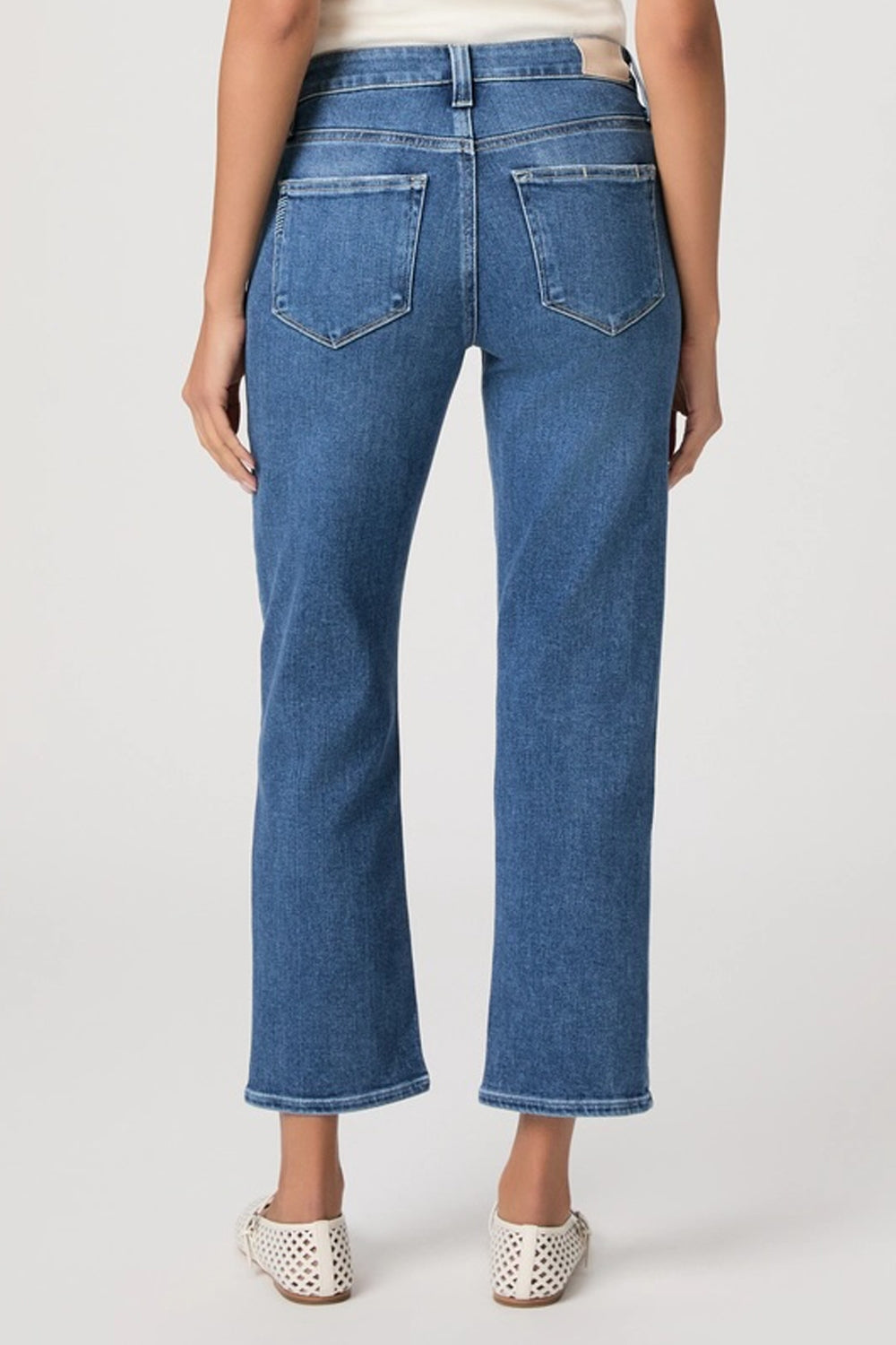 Mason Mid Rise Straight Leg Ankle Length Jean in Monaco Mist