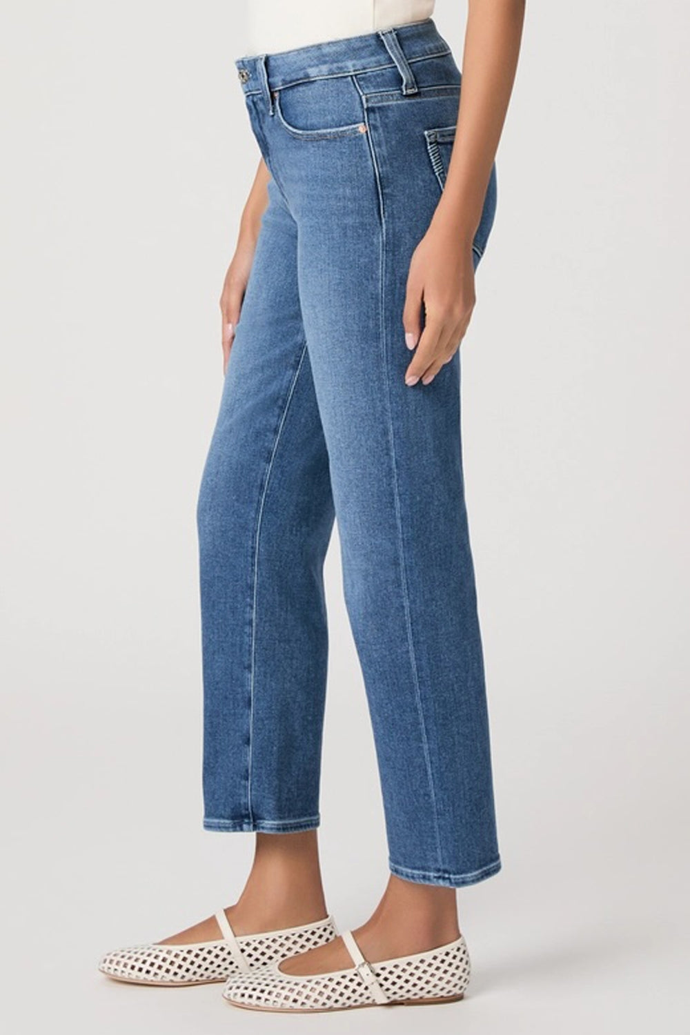 Mason Mid Rise Straight Leg Ankle Length Jean in Monaco Mist