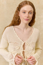 Molya Crochet Cardigan in Cream