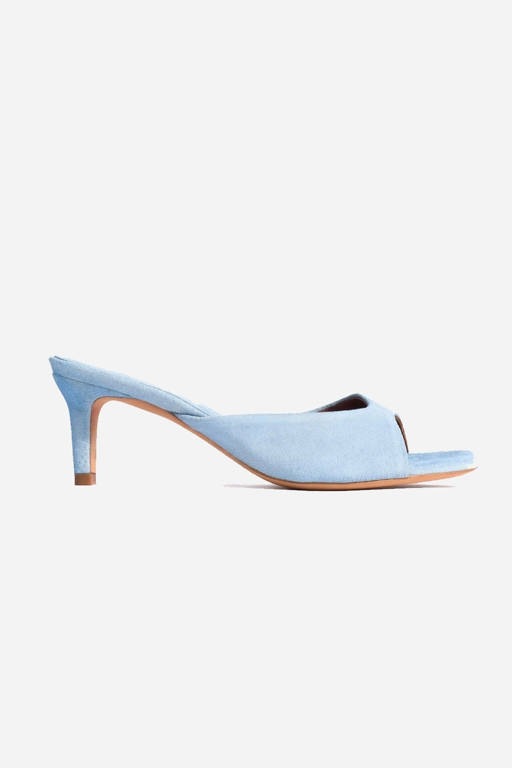 Mazy 55 Calf Suede Heels in Porcelain Blue