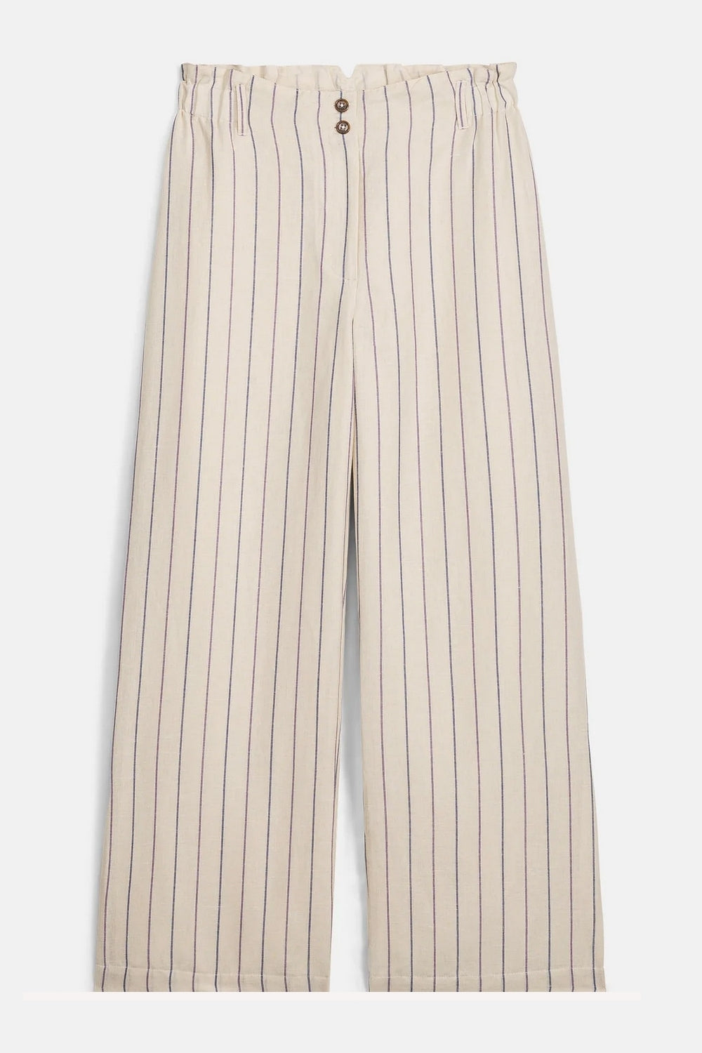 Abuela Trousers in Navy Purple Stripes