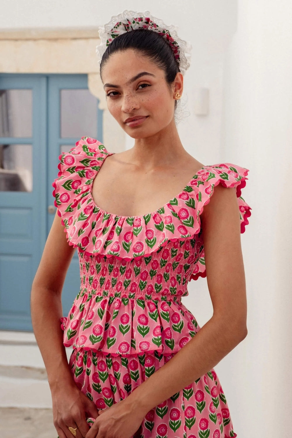 Susie Top in Marigold Blush
