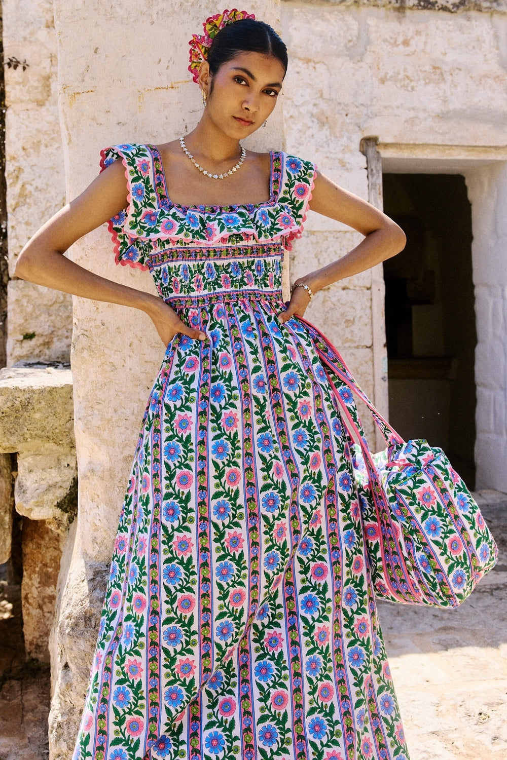 Carrie Dress in Folk Border