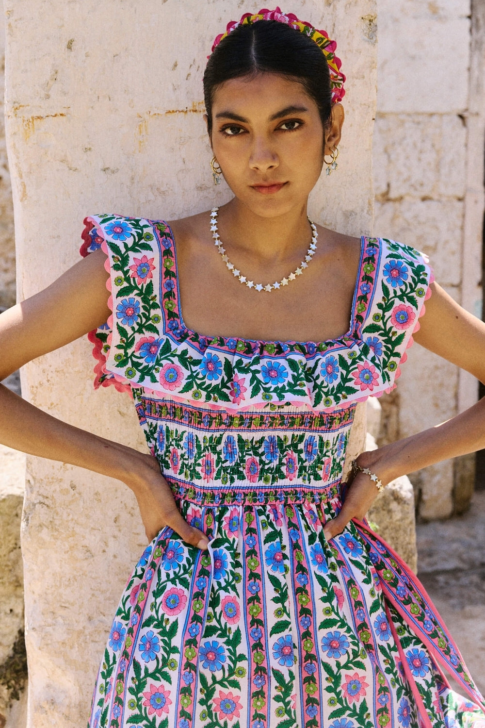 Carrie Dress in Folk Border