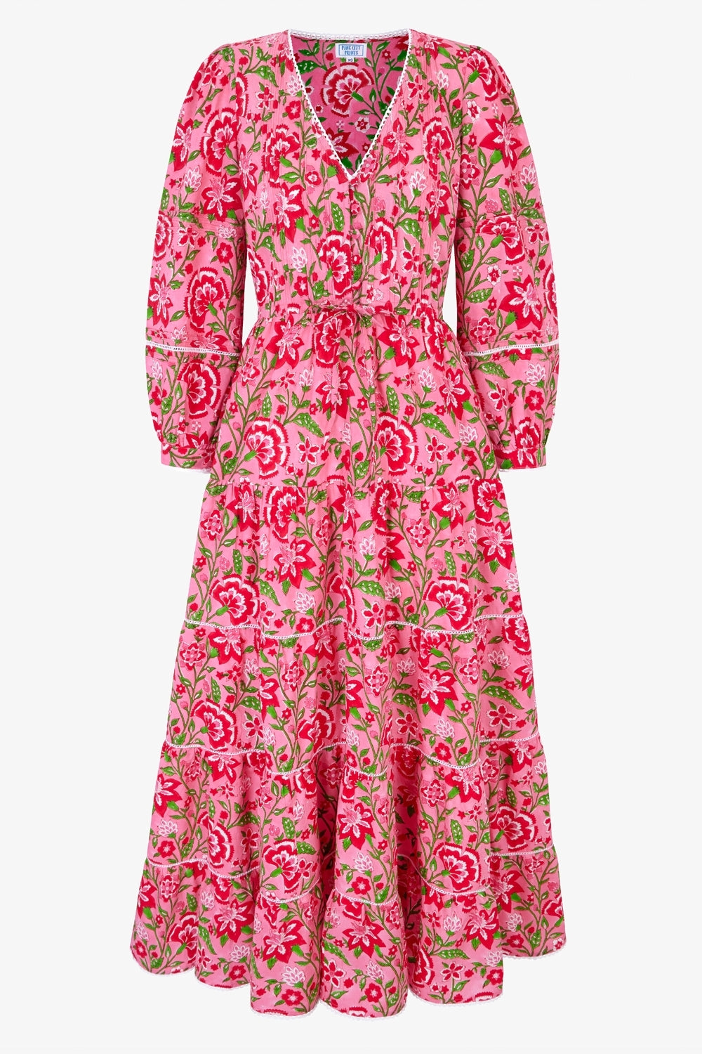 Maria Dress in Geranium Jaal