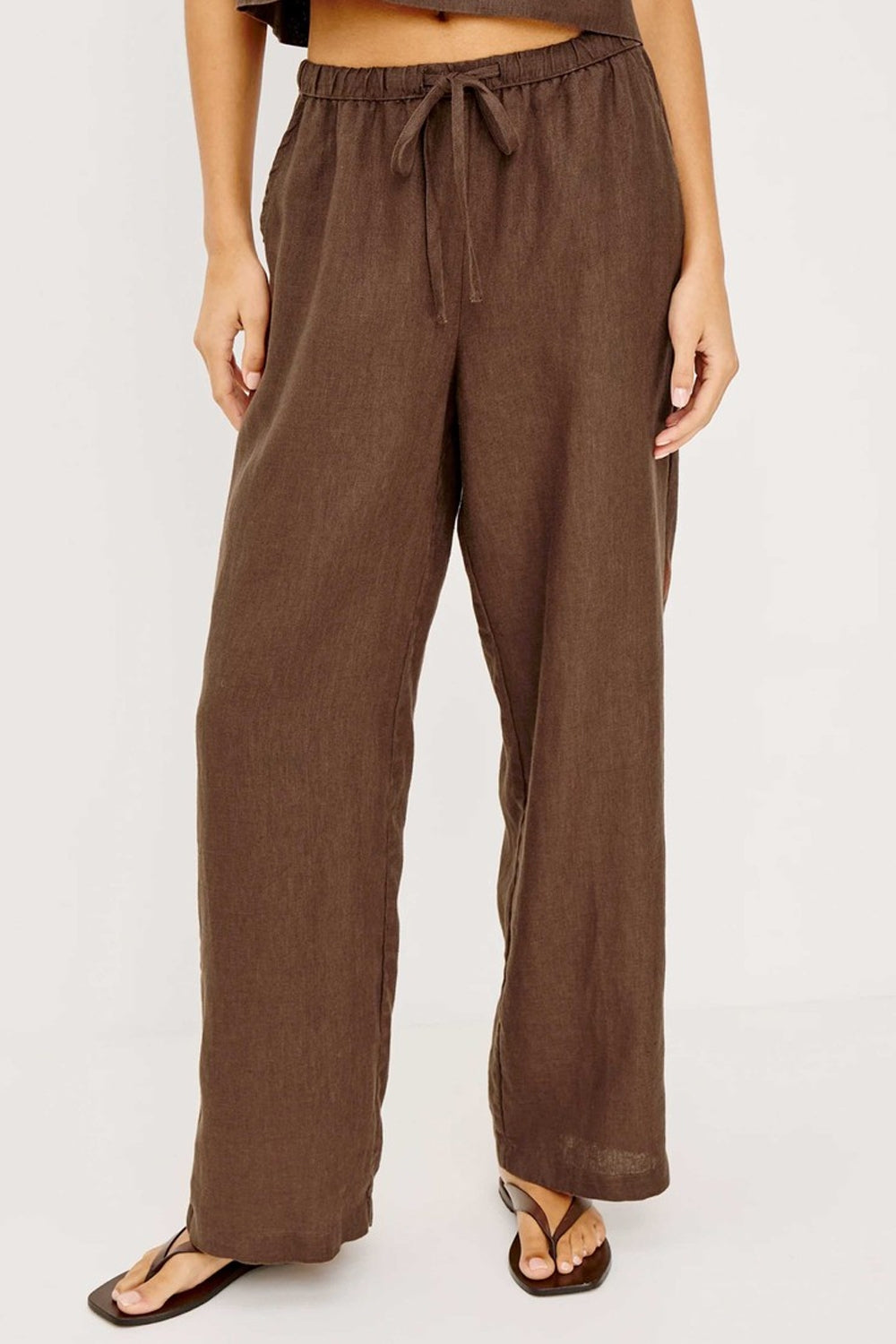 Emmie Linen Trousers in Espresso