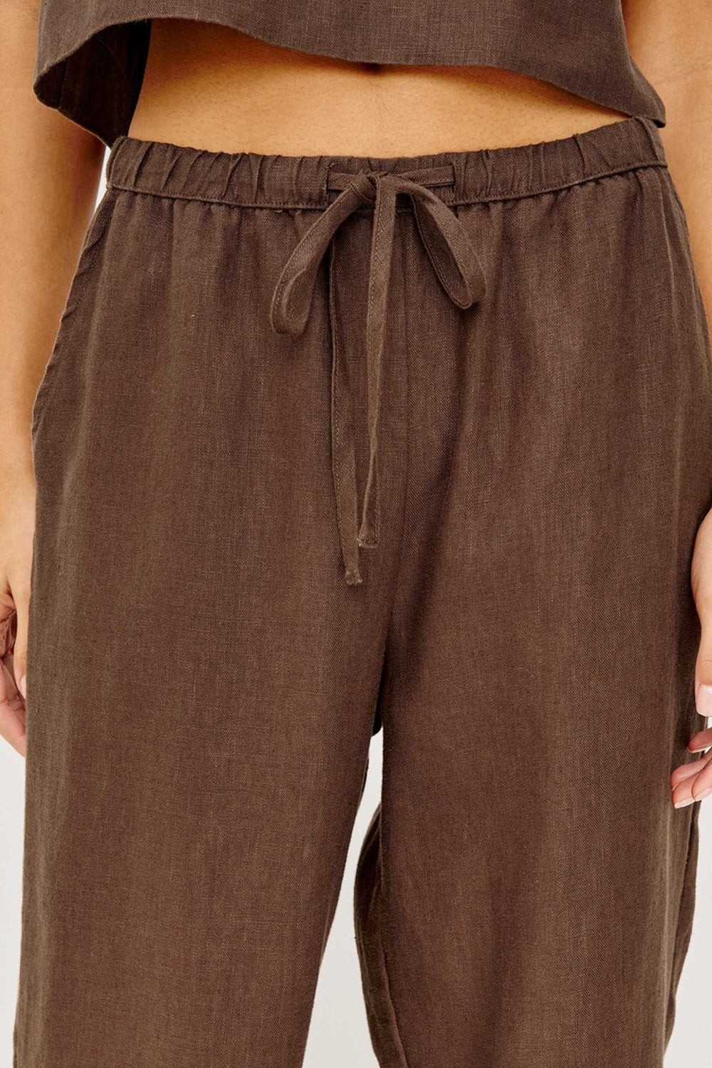 Emmie Linen Trousers in Espresso