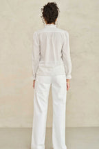 Chrissie Long Sleeve Top in Ecru Check