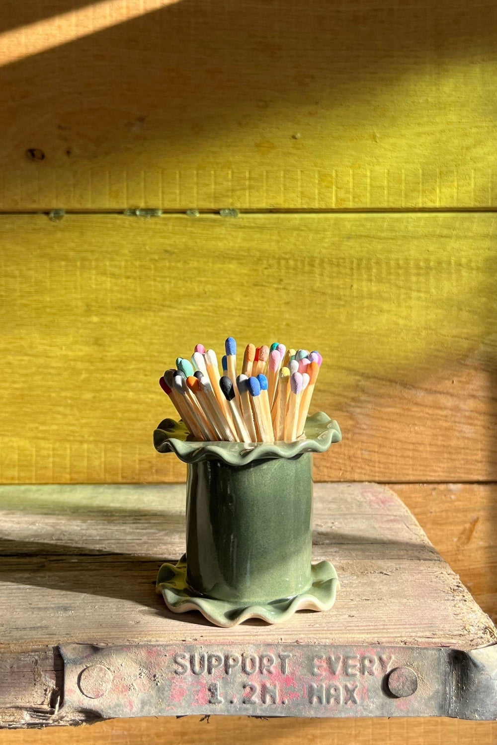 Matchstick Holder in Green